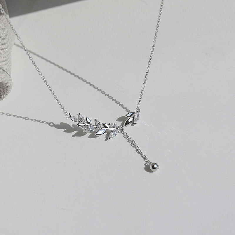 Silver Leaf Branch Necklace