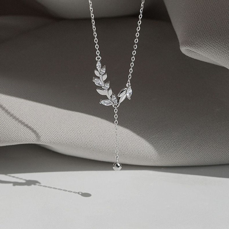 Silver Leaf Branch Necklace