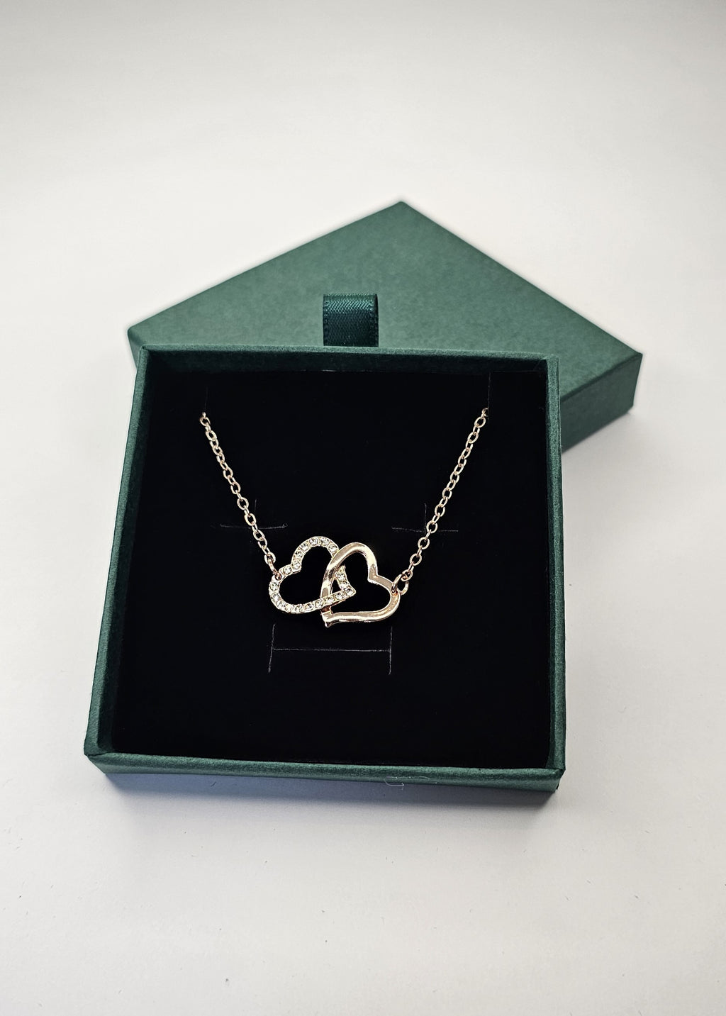 Double-Heart Charm Rose Gold Bracelet